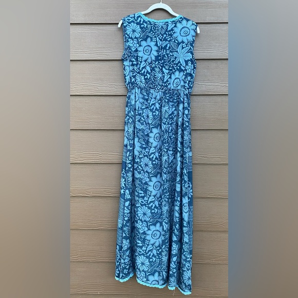 Karma Highway Blue Purple Floral Slip Open Front Maxi Viscose Boho Dress Onesize - Picture 5 of 5